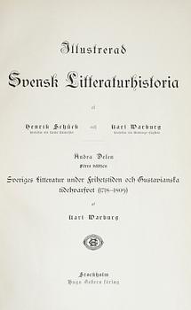 BOKPARTI OM SVENSL LITTERATURHISTORIA, 13 vol, bla Den svenska litteraturen, I-IV, Lönnroth o Delblanc, 1987-89.