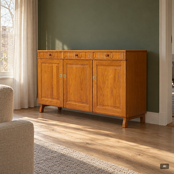 Carl Malmsten, Sideboard, “Calmare nyckel”, Åfors Möbelfabrik, second half of the 20th century.