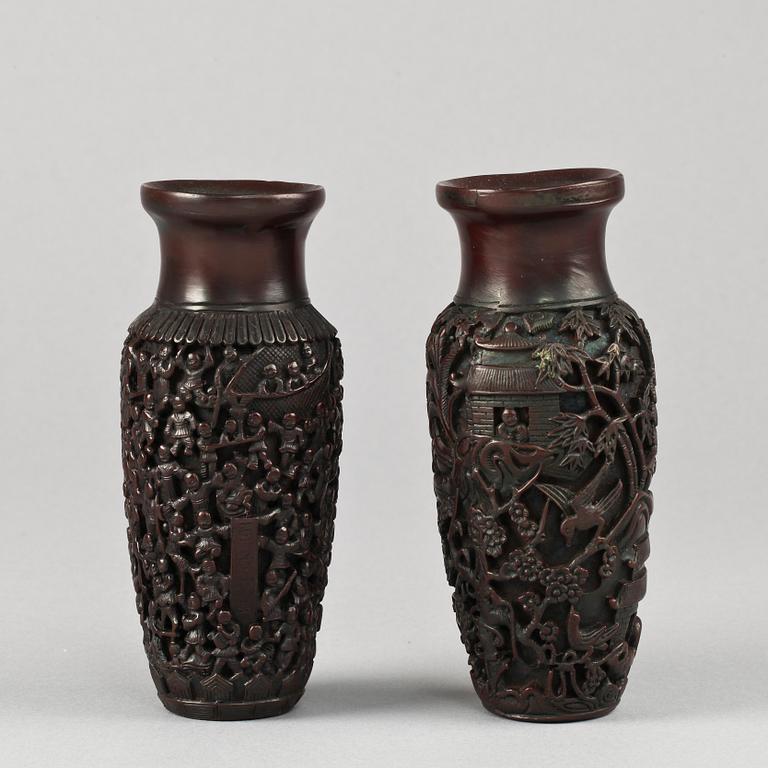 VASER, 2 st, hardwood, Kina 1900-tal.