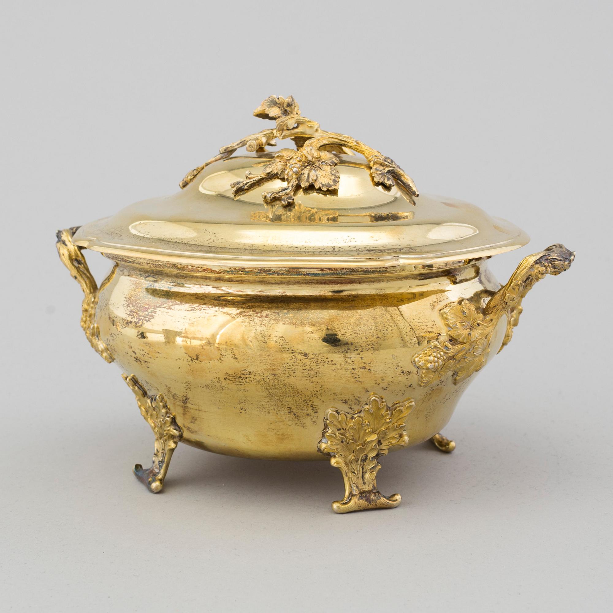 A 20th century rococo style silver tureen.