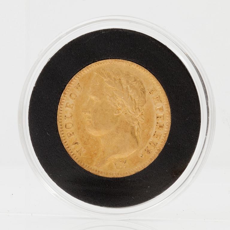 A 40 francs gold coin Napoleon France 1812. Weight ca 12,9 gram.