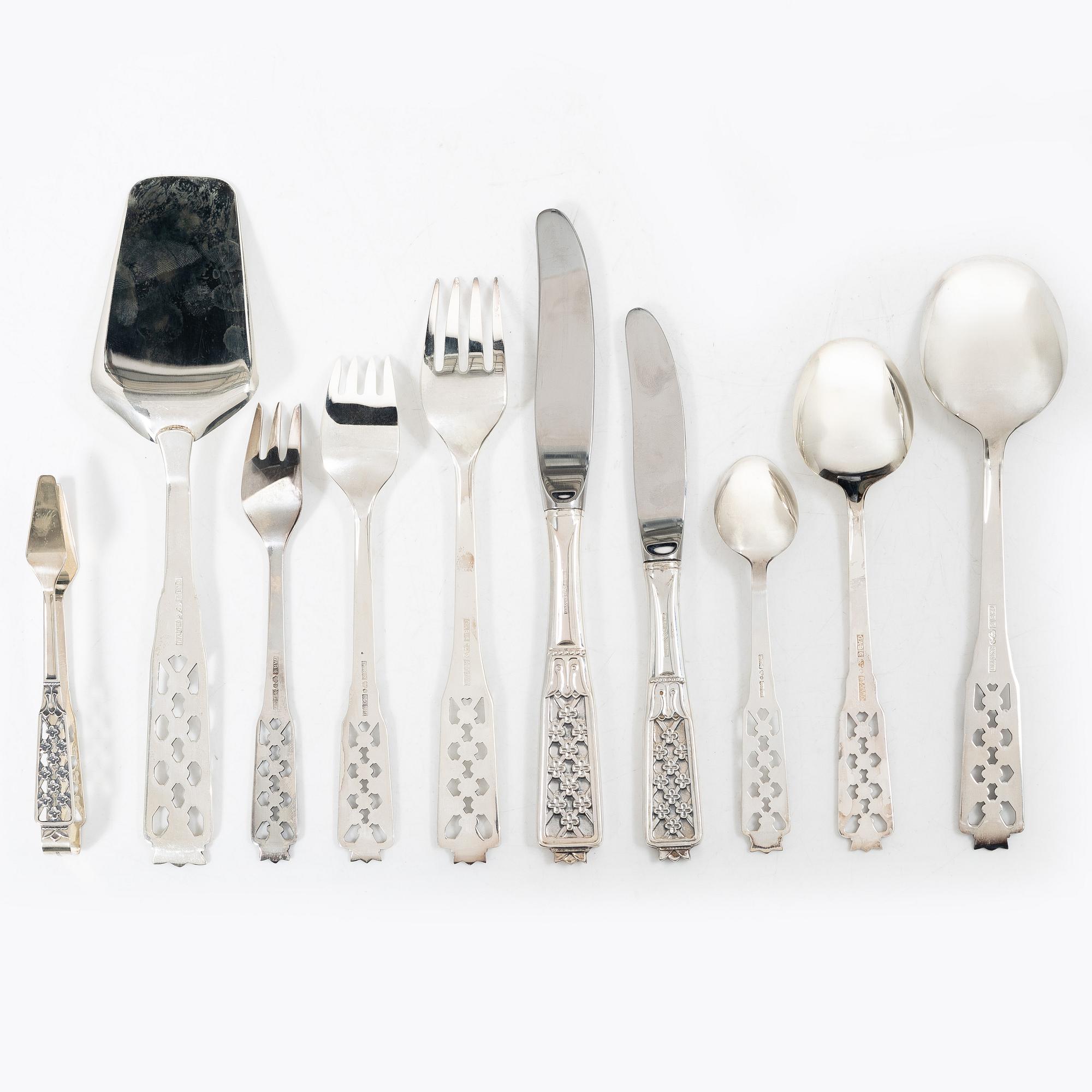 GAB, a 113 piece 'Princess' silver cutlery service, Eskilstuna 1995.