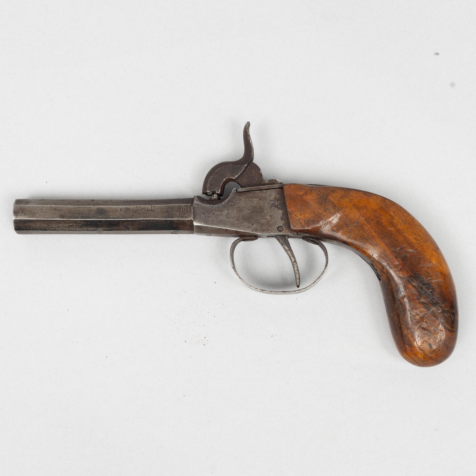 Percussion pistols 3 pcs, second half of the 19th century.