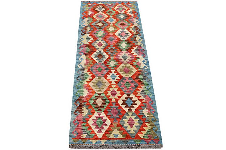 A runner carpet, Kilim, c. 292 x 82 cm.