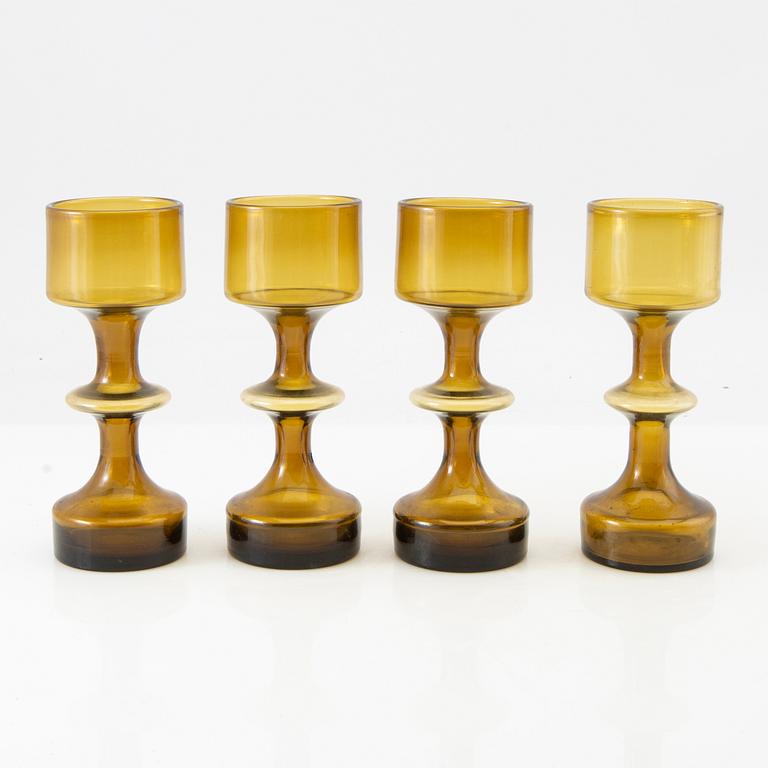 Kaj Franck, wine glasses 4 pcs "Hyrrä", KF245, Nuutajärvi Notsjö, Finland 1964-65.