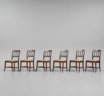 A set of six Russian Empire chairs, early 19th century.