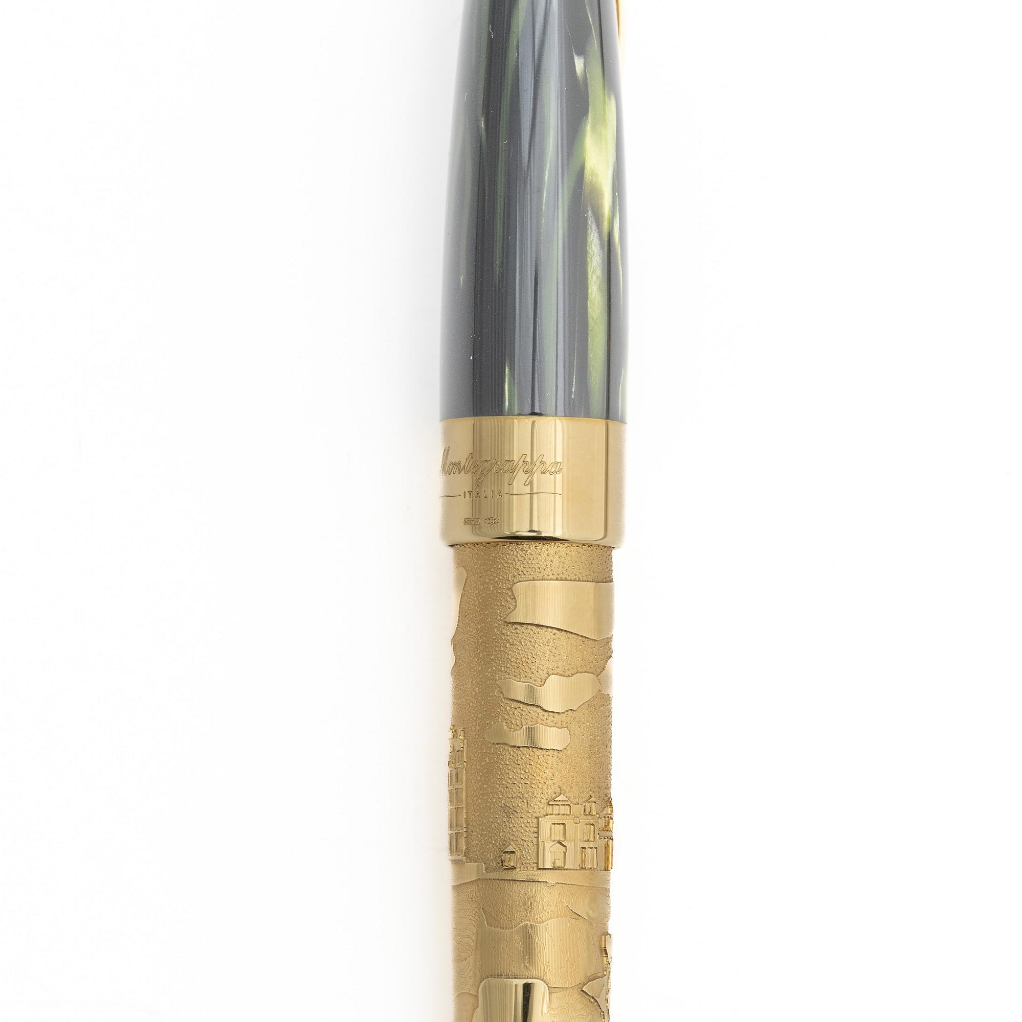 Montegrappa, reservoirpenna, "St Andrews", 18 k guld, numrerad 00/18.