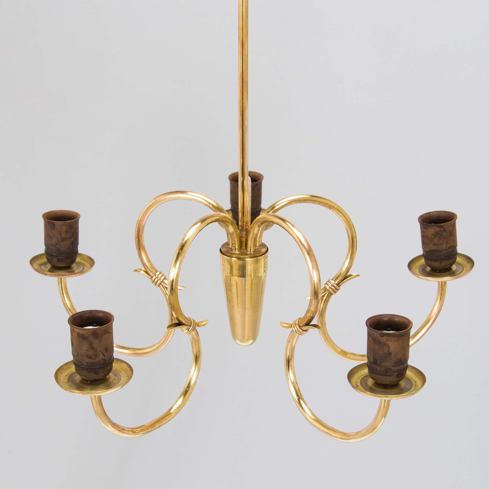 Gunnel Nyman, a mid-20th century , '51132/5' chandelier for Idman.