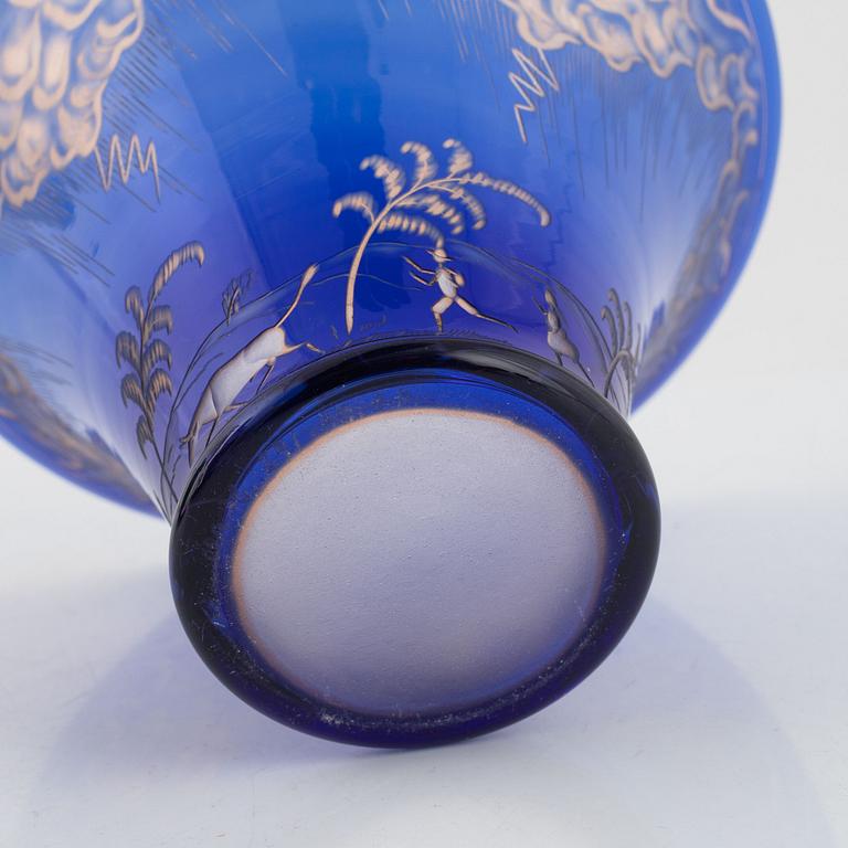 Edward Hald, skål, glas, "Åskväder", Orrefors, signerad.