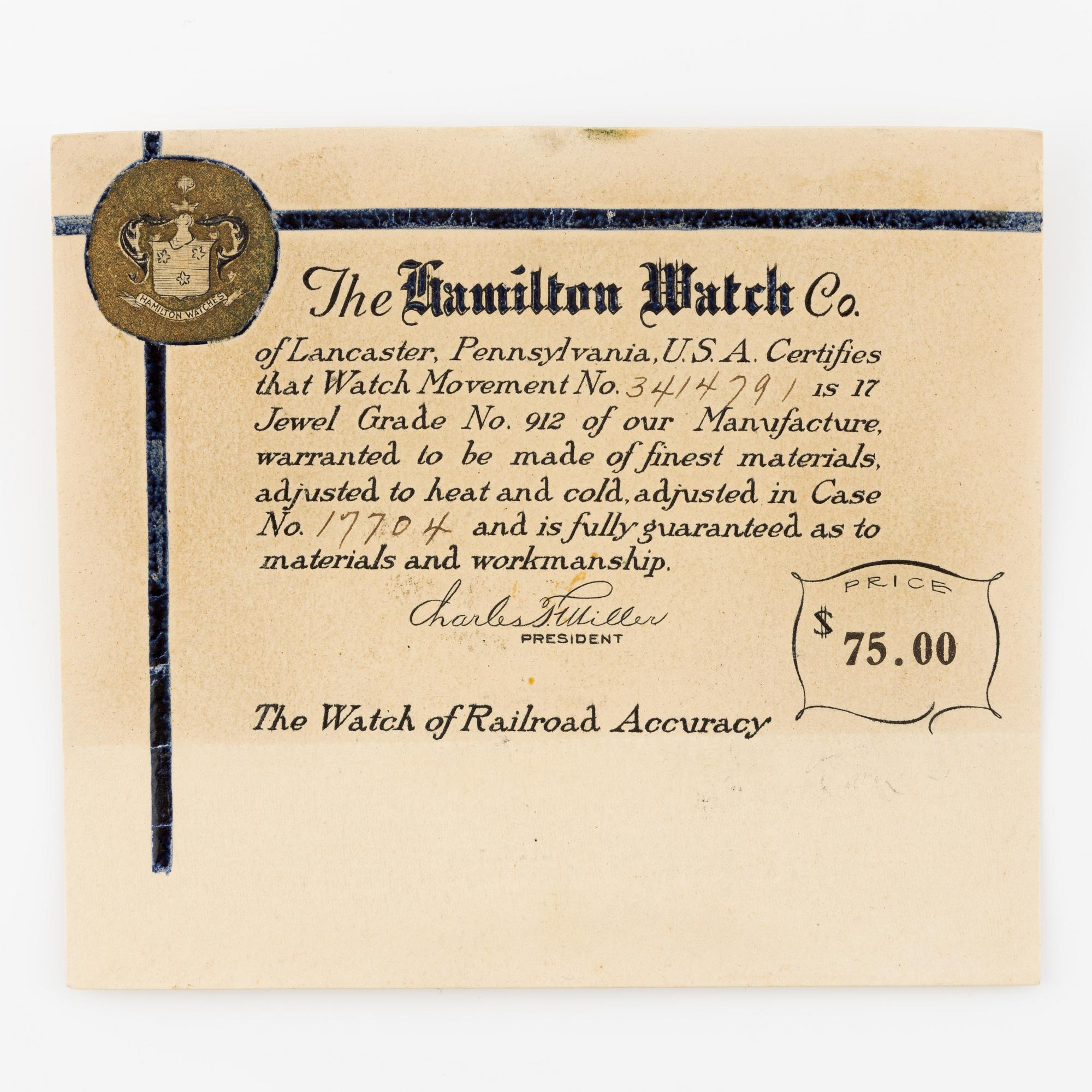 Hamilton, pocket watch, 45 mm.