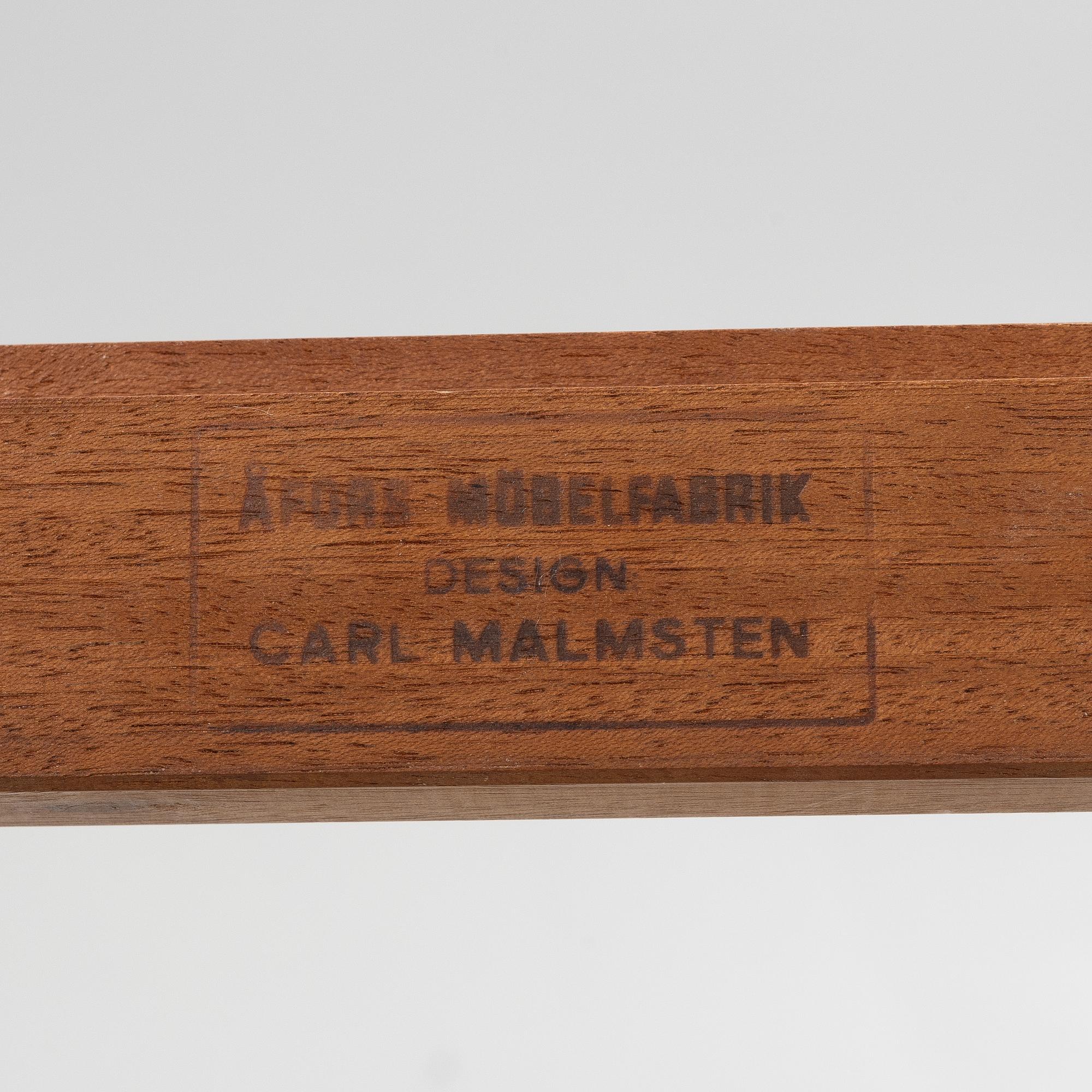 Carl Malmsten, matbord, 2 karmstolar och 4 stolar. Åfors Möbelfabrik.