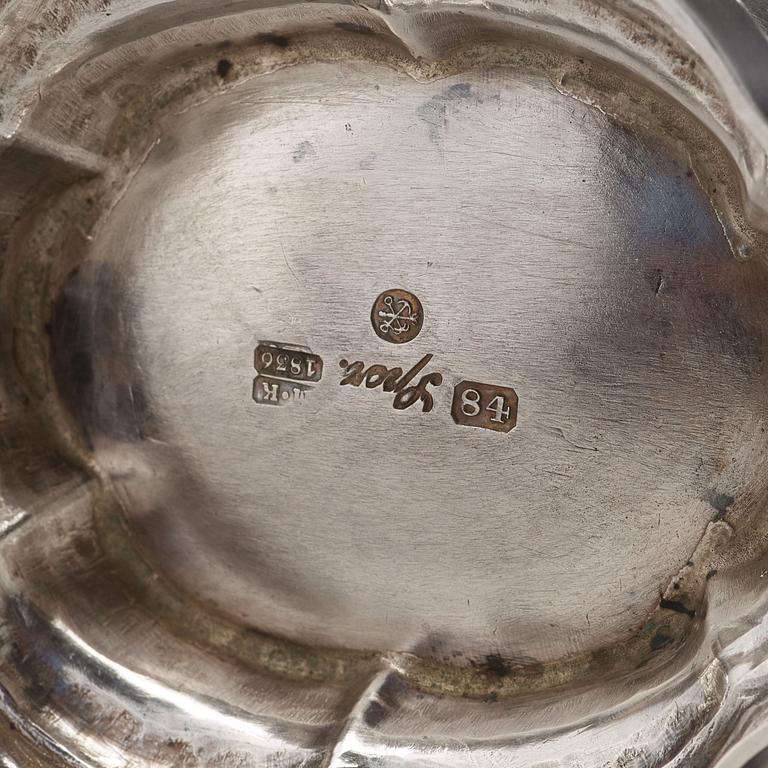A Russian parcel-gilt silver coffee-pot, mark of Adolf Sper, St Petersburg 1836.