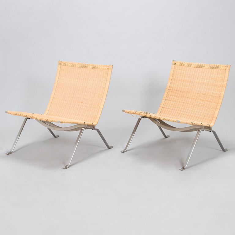 Poul Kjaerholm, a pair of PK22  easy chairs for  Fritz Hansen 2018.