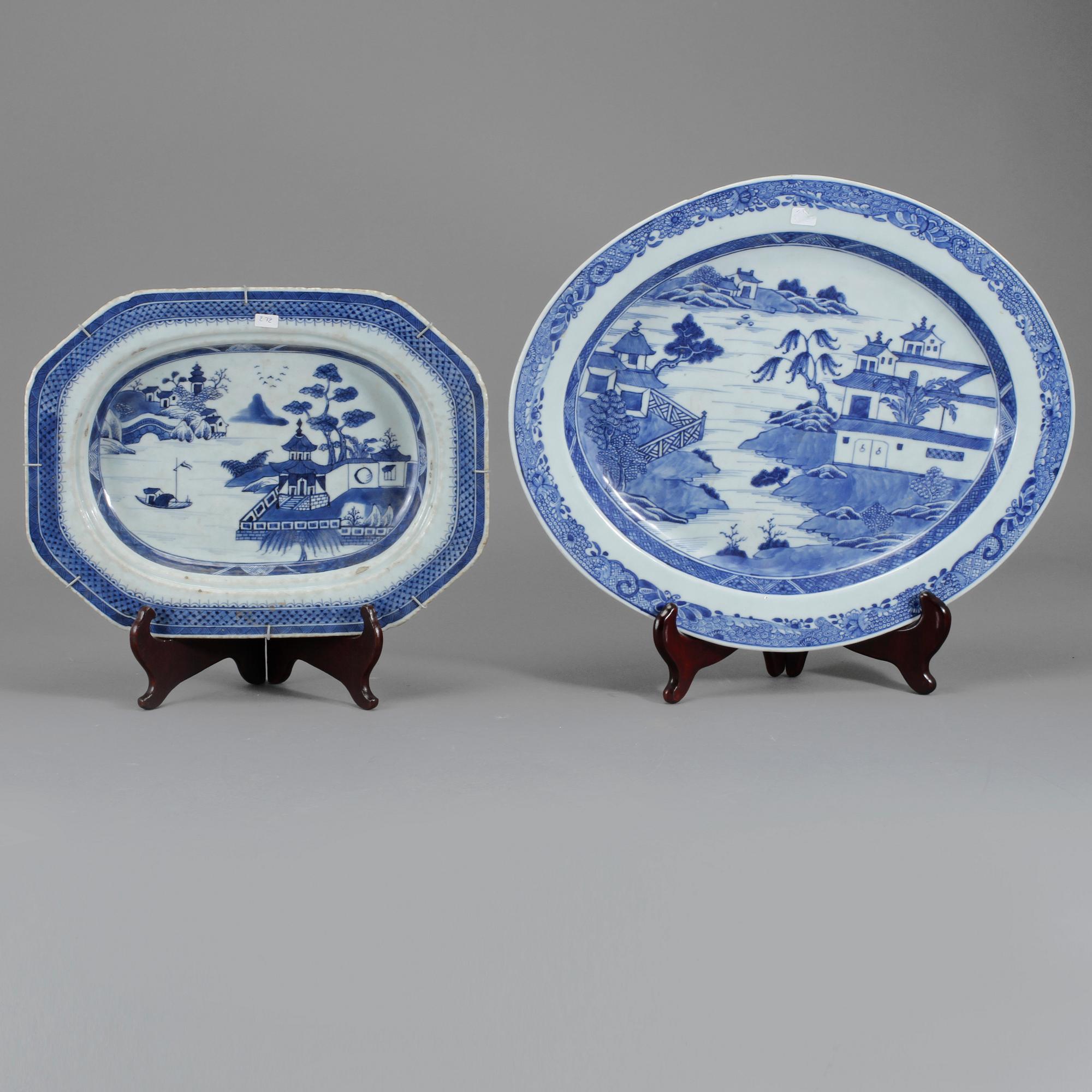 UNDERFAT, 2 st, porslin, Kina, 1700-tal.