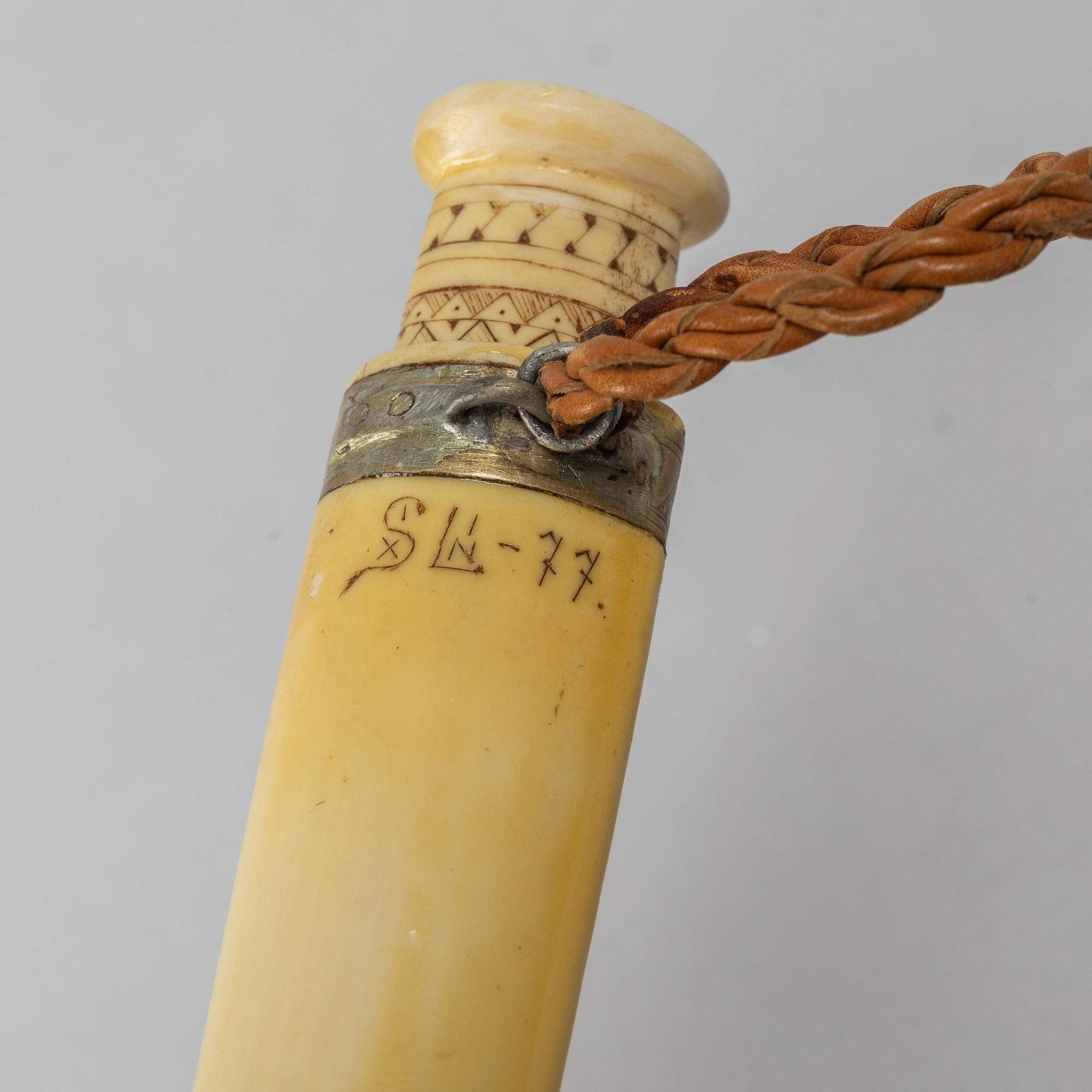 Sixten Lindberg, a reindeer horn knife, signed.