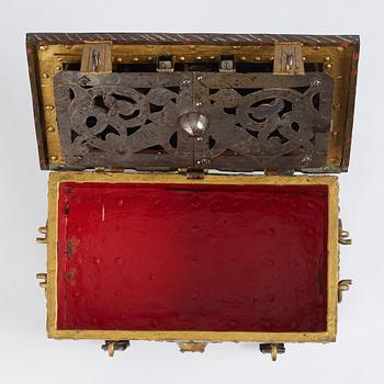 A Baroque German presumably Nuremberg iron 'Armada' chest, later part of the 17th century.