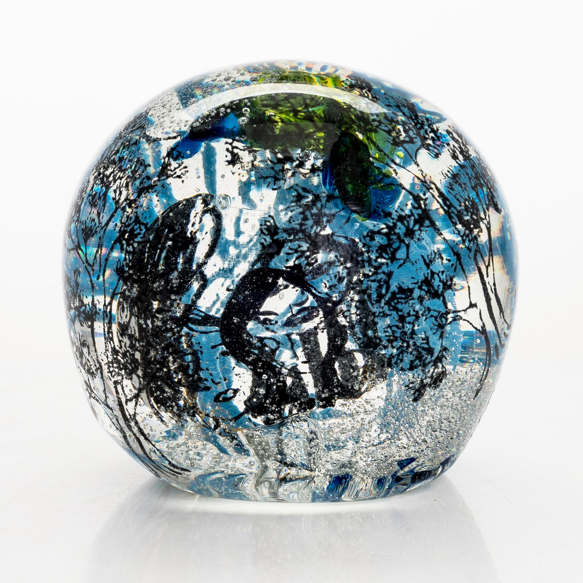 Sini Majuri, unique, glass sculpture "When the Northern Lights Were Visible During the Day" signed 2023.