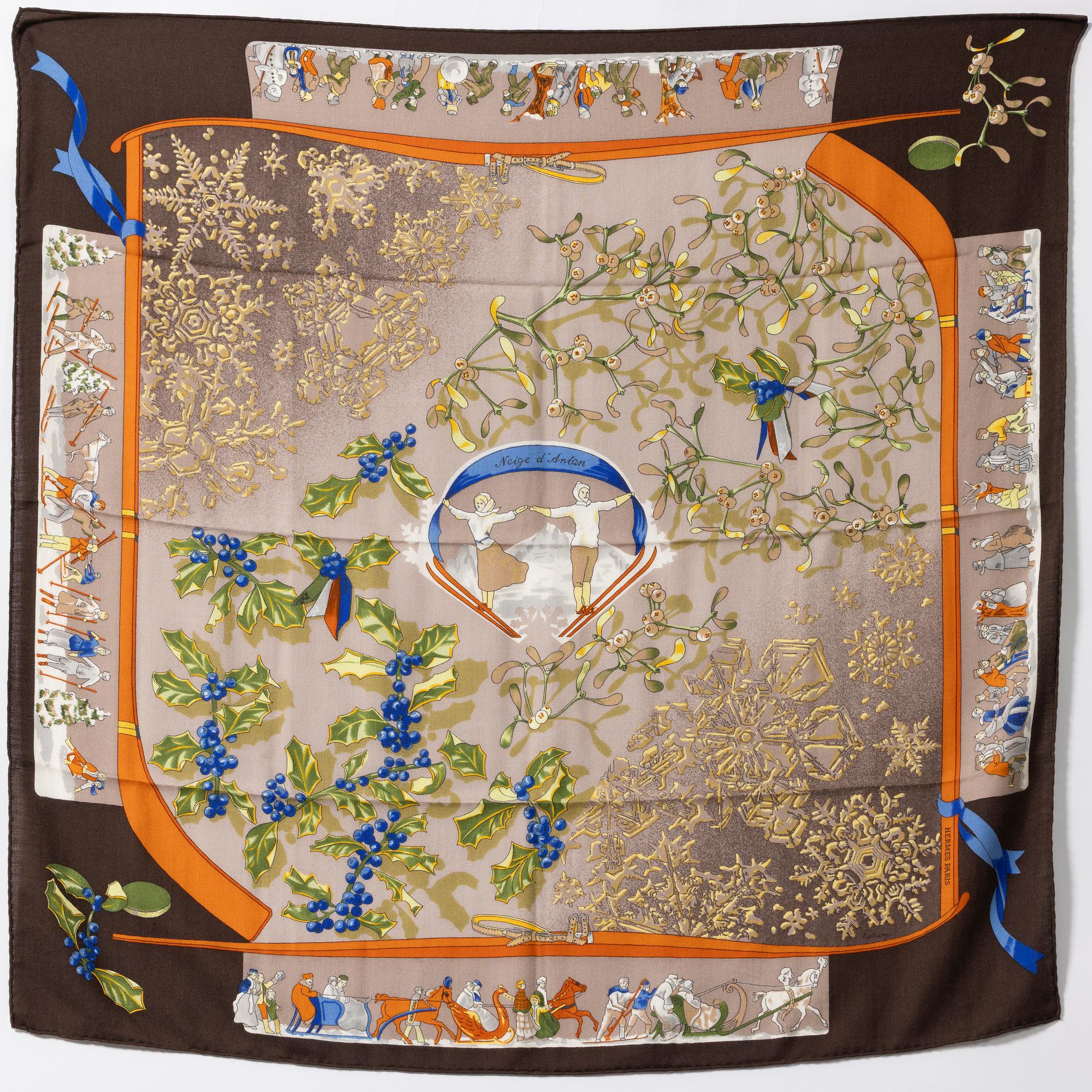 Hermès, Scarf, “Neige d'Antan”.