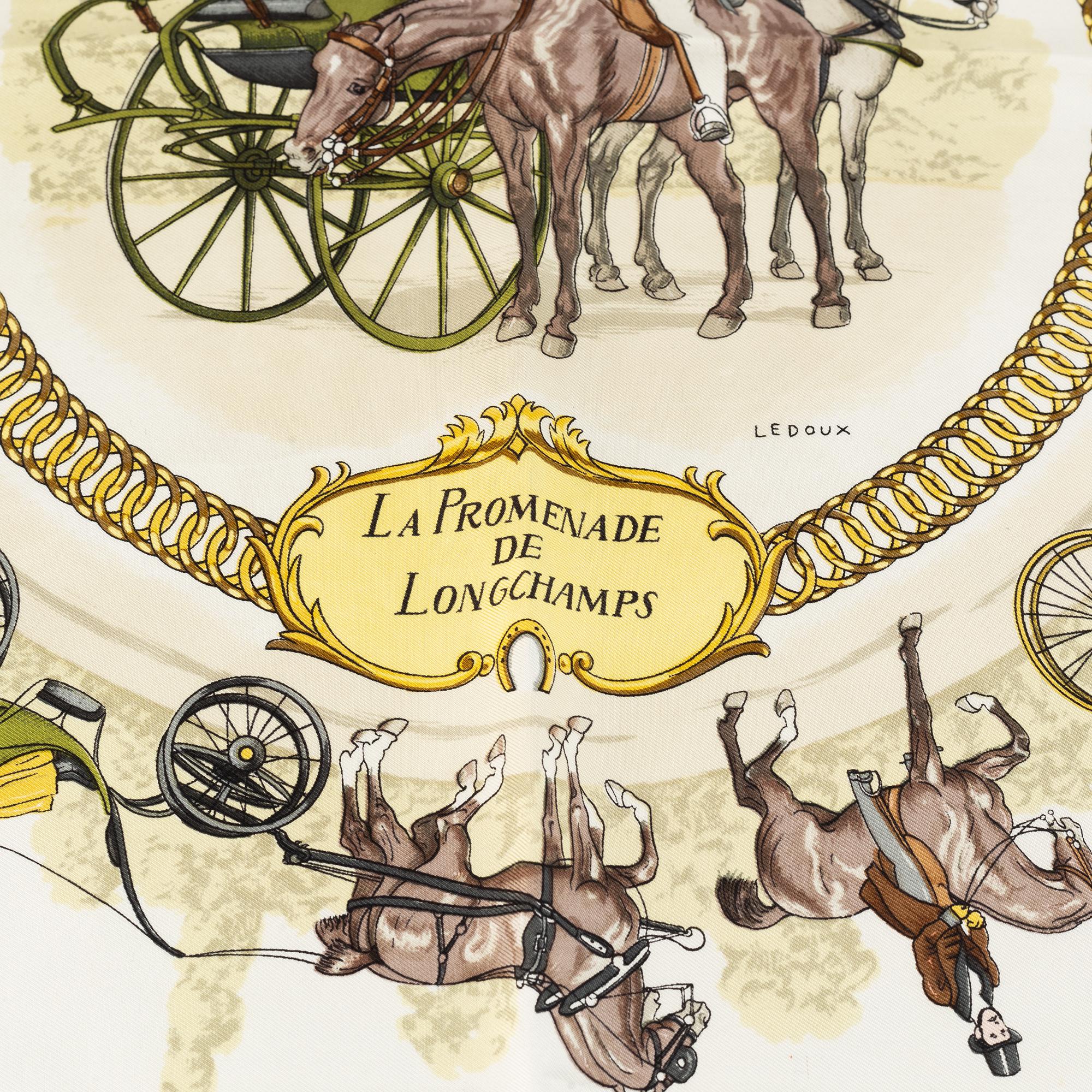 Hermès, a 'La Promenade de Longchamps' silk scarf.