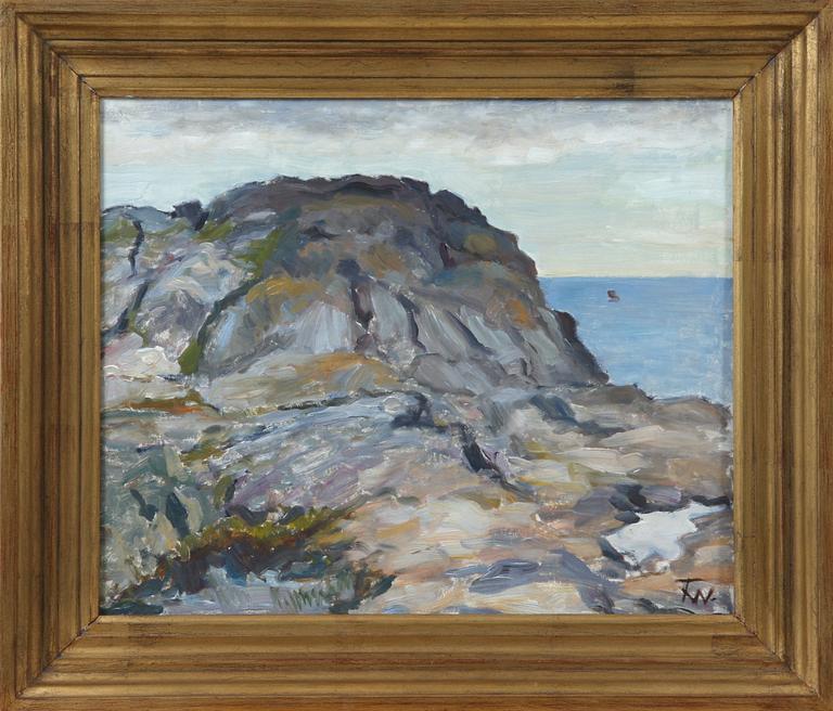 FILIP WAHLSTRÖM, oljemålning på pannå, sign FW.