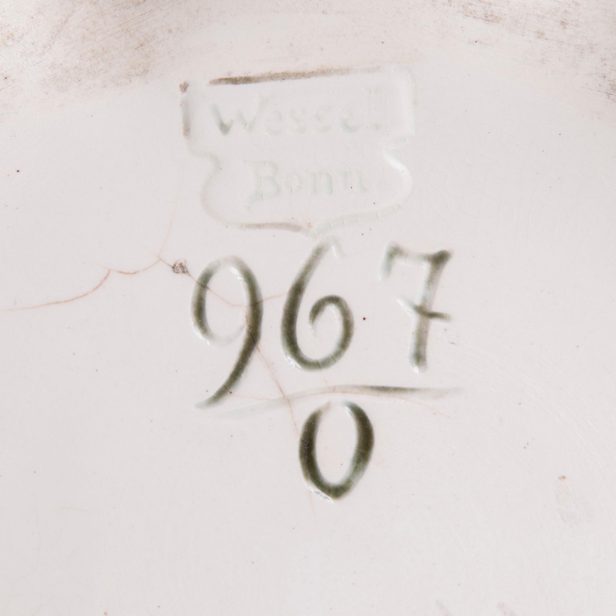 YTTERFODER, majolika, Wessel Bonn, Tyskland 1800-talets senare hälft.