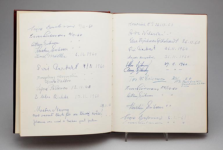GÄSTBOK, Barbro Hermelin, från 1961-1988.