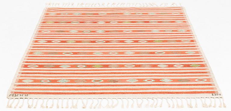 Barbro Nilsson, a carpet, "Smultron", tapestry weave, 184,5 x 132,5 cm, signed AB MMF BN.