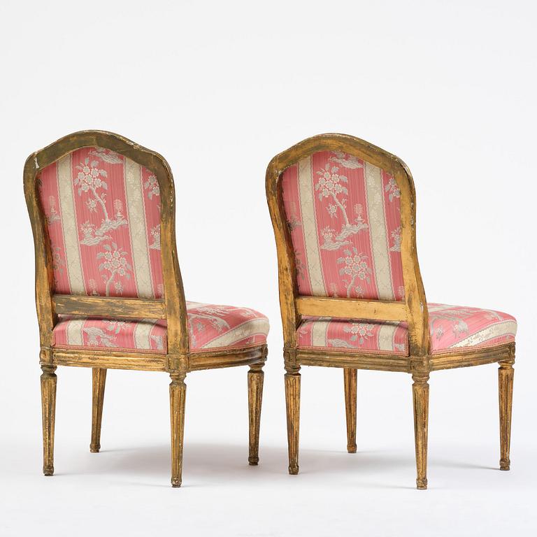 Stolar, ett par, Frankrike, 1700-talets senare del, Louis XVI.