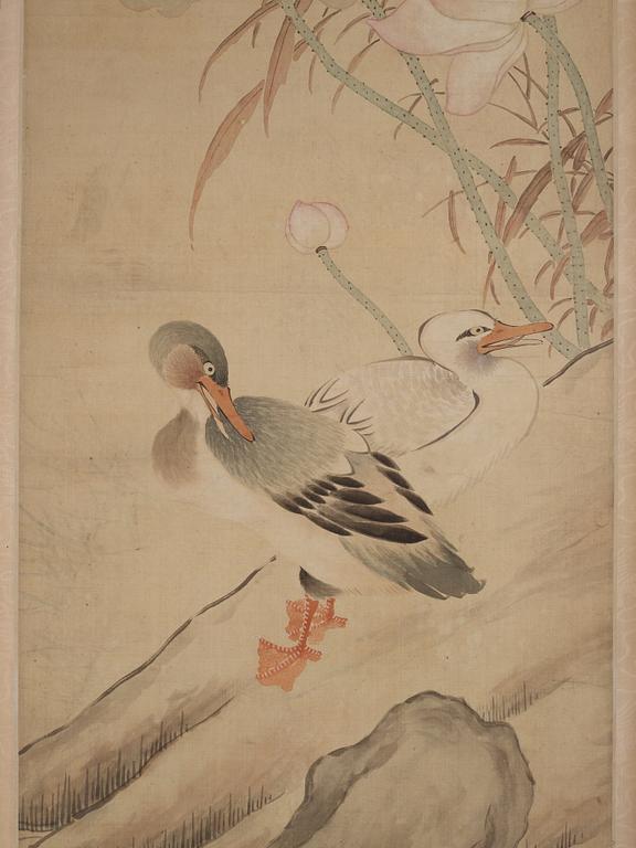 Ma Yuanyu, efter, Änder på klippformation vid lotusdamm, Qingdynastin.
