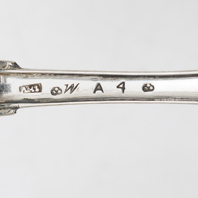 Matskedar, 7 st, silver, Sverige, 1700-1800-tal.