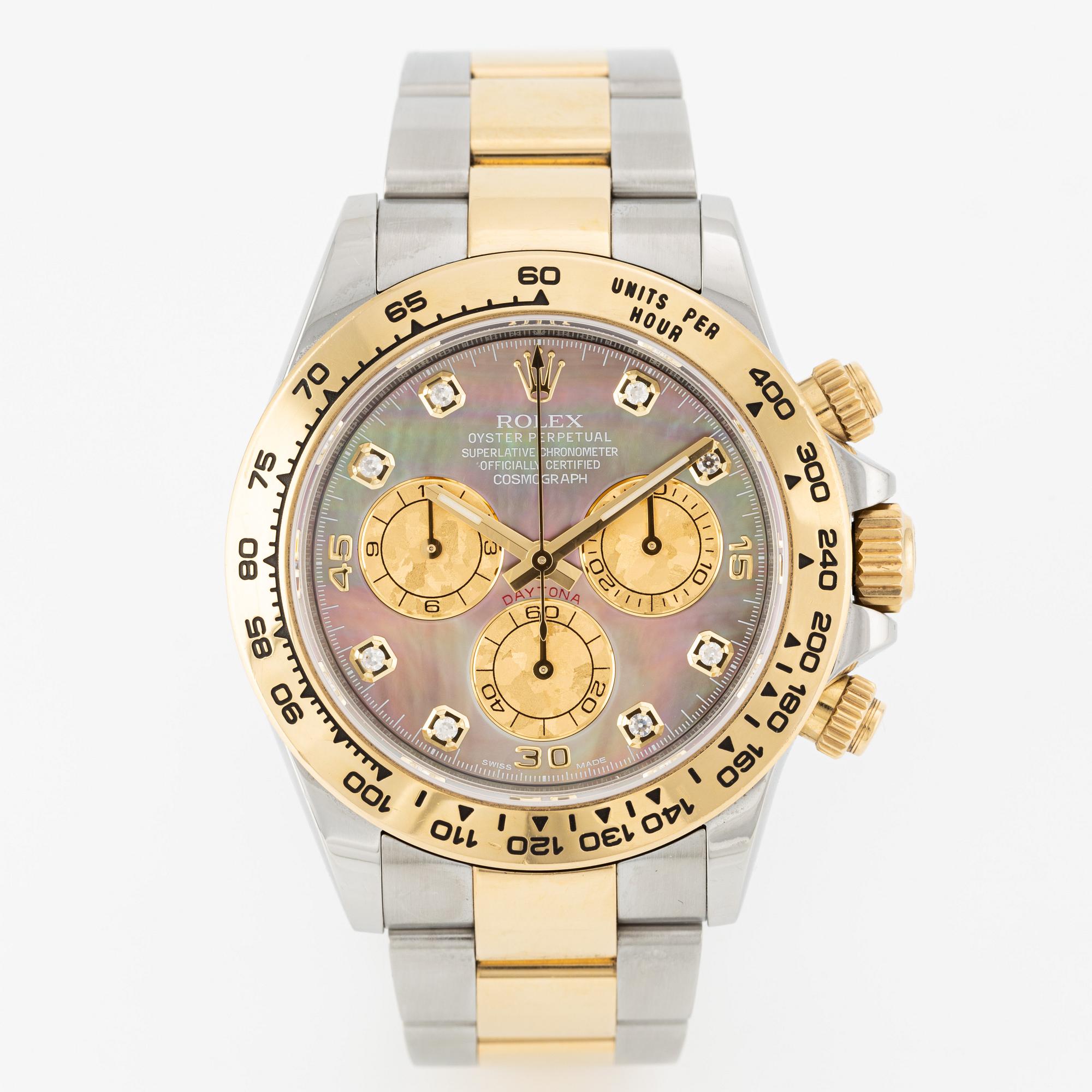 Rolex, Cosmograph, Daytona, "Tahitian MOP Gold Crystals Dial", wristwatch, 40 mm.