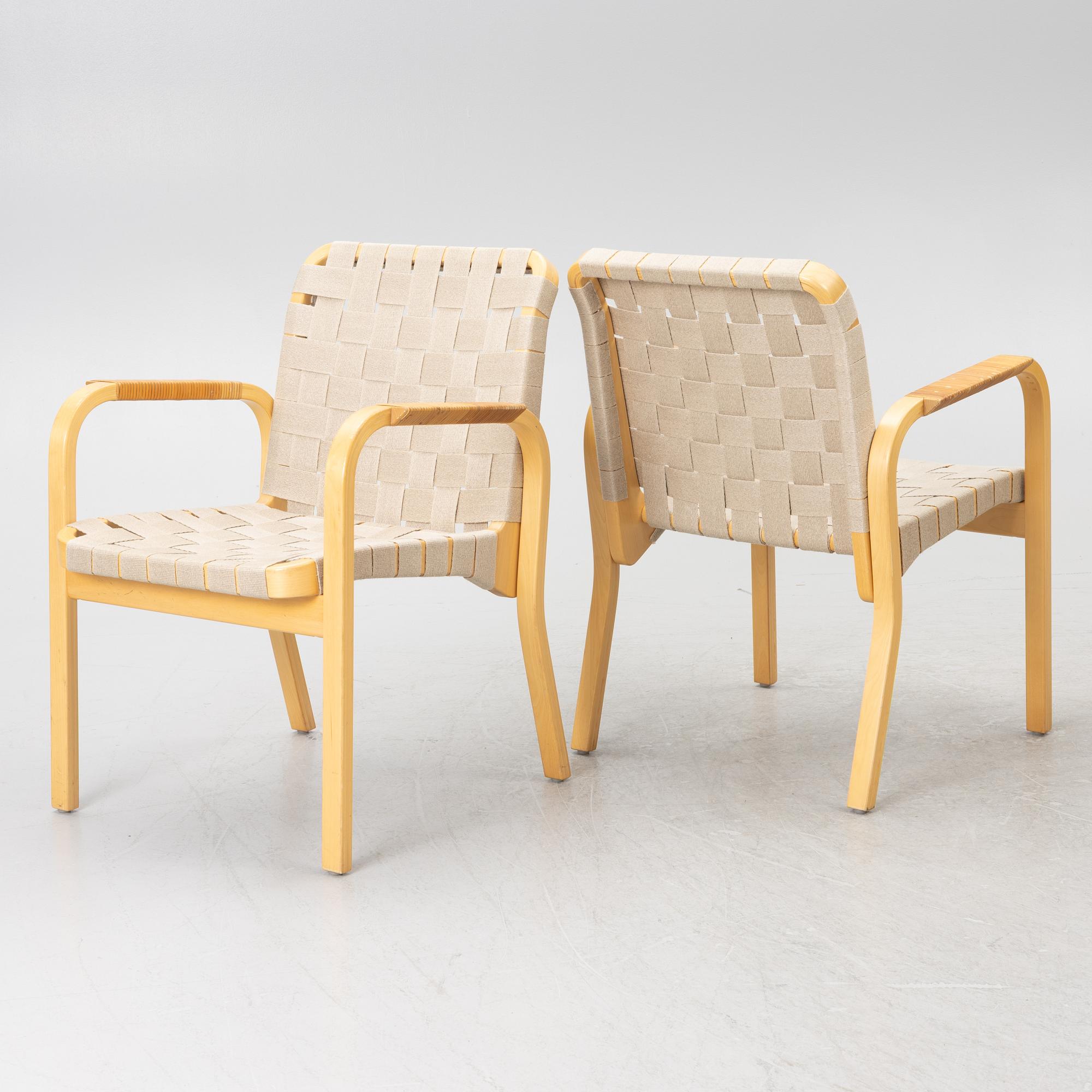 Alvar Aalto, Armchairs, 4 pcs, model 45, Artek, Finland.