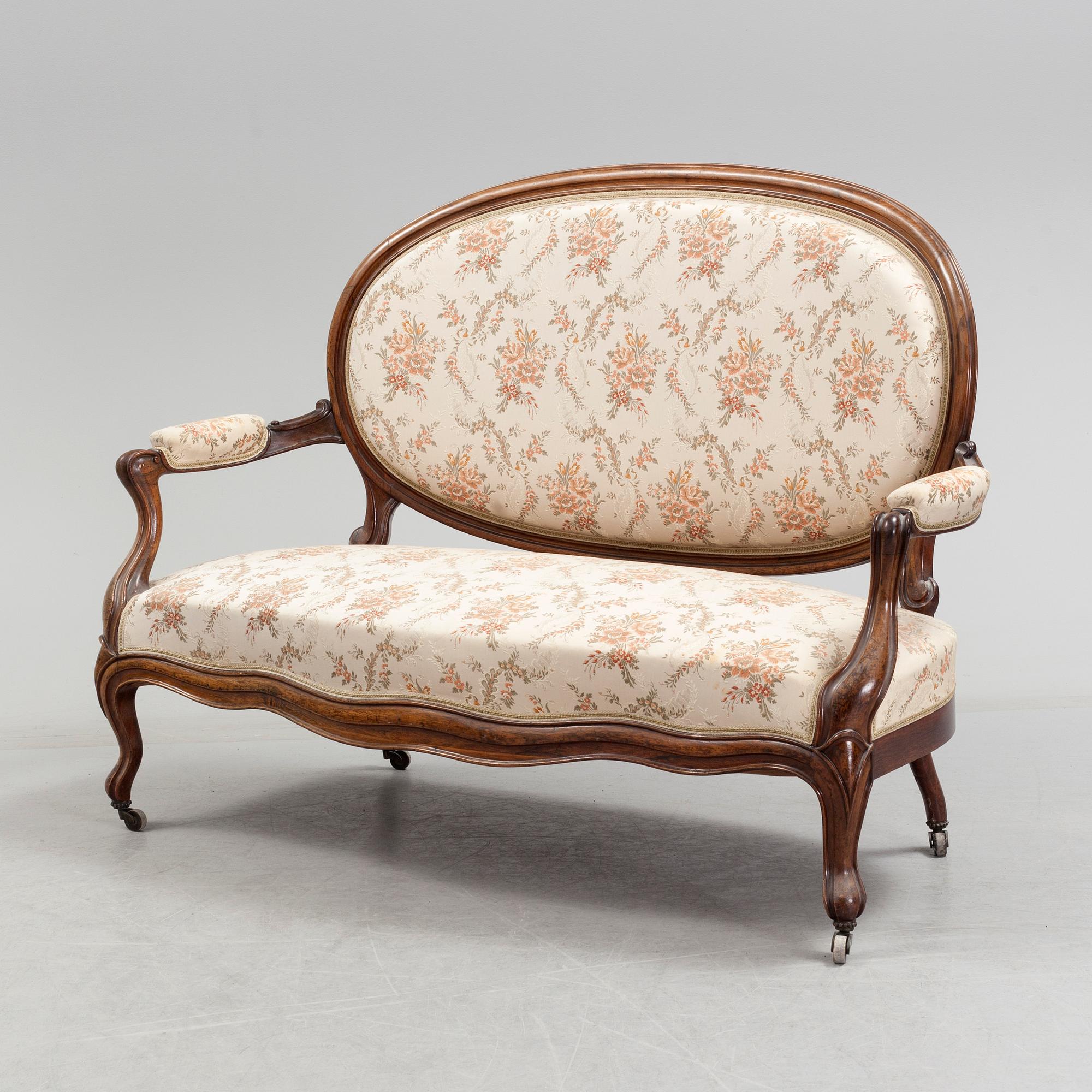 A sofa, two armchairs and two chairs, rococo style, first half of the 20th century.
