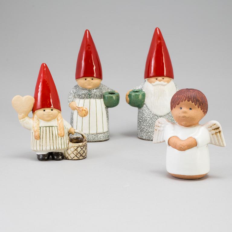 A set of four stoneware figurines by Lisa Larson for Gustavsberg.