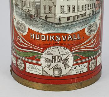 PLÅTBURK, Frisk & Co, Hudiksvall, 1900-talets början.