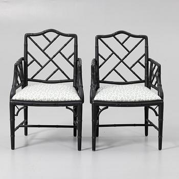 Armchairs, a pair, probably Miranda of Sweden, 20th century.