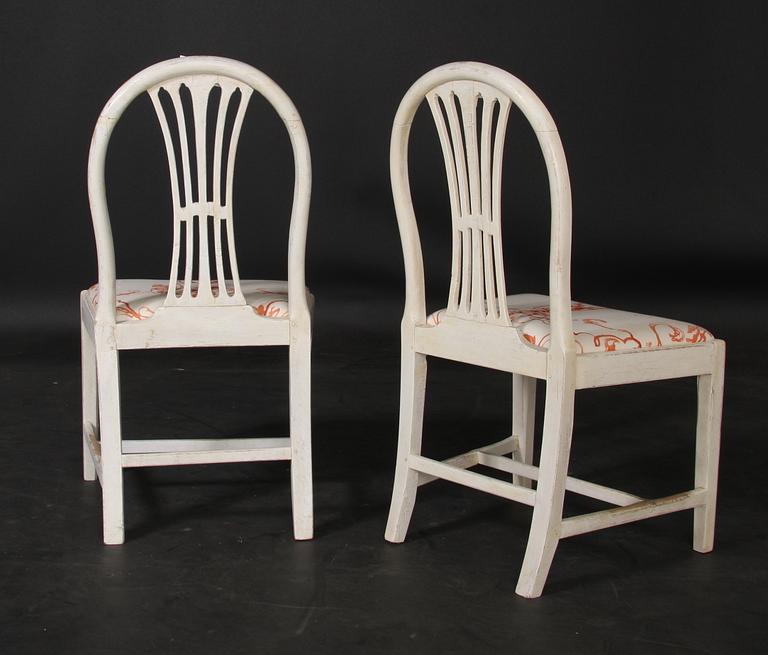 STOLAR, ett par, gustavianska provinsarbeten, omkring 1800.