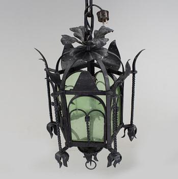 A wrought iron ceiling light first half of the 20th century.