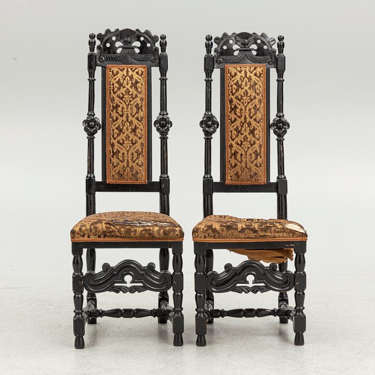 A pair of Baroque chairs, 18th century.