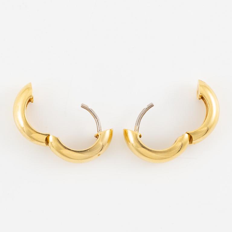Örhängen, ett par, kreoler, 18K guld.