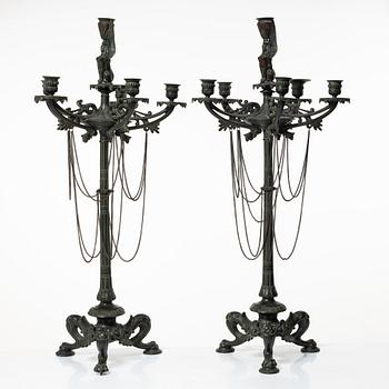 A pair of candelabras, late 19th century.