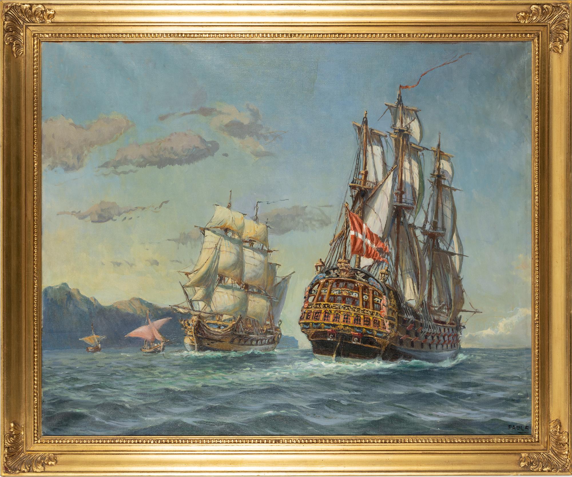 Okänd konstnär, "Orlogsskibet Christian d VII".