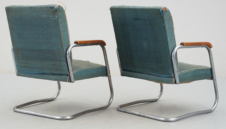 FÅTÖLJER, ett par, funkis, 1930/40-tal.