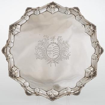 Early George III sterling silver salver, London 1769.