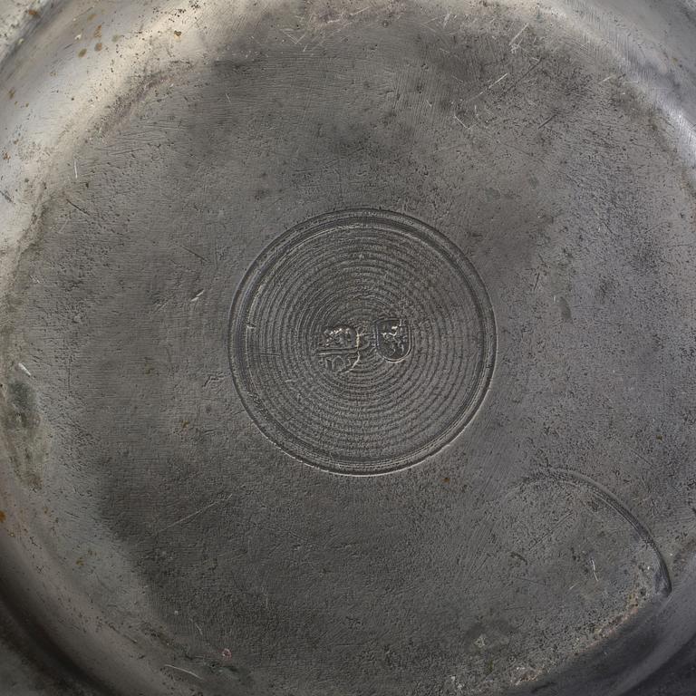 A PEWTER PLATE, dated 1693.