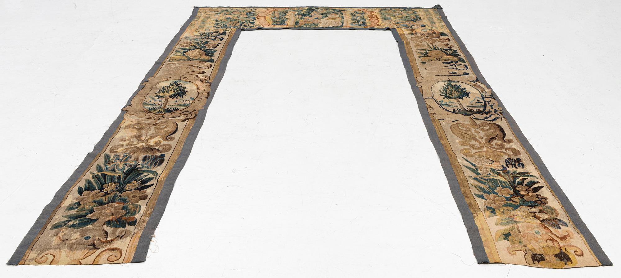 A 17th century, tapestry fragment, c. 295 x 195 Flanders,.