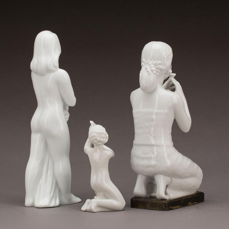 FIGURINER, 3 delar, porslin, Rörstrand.