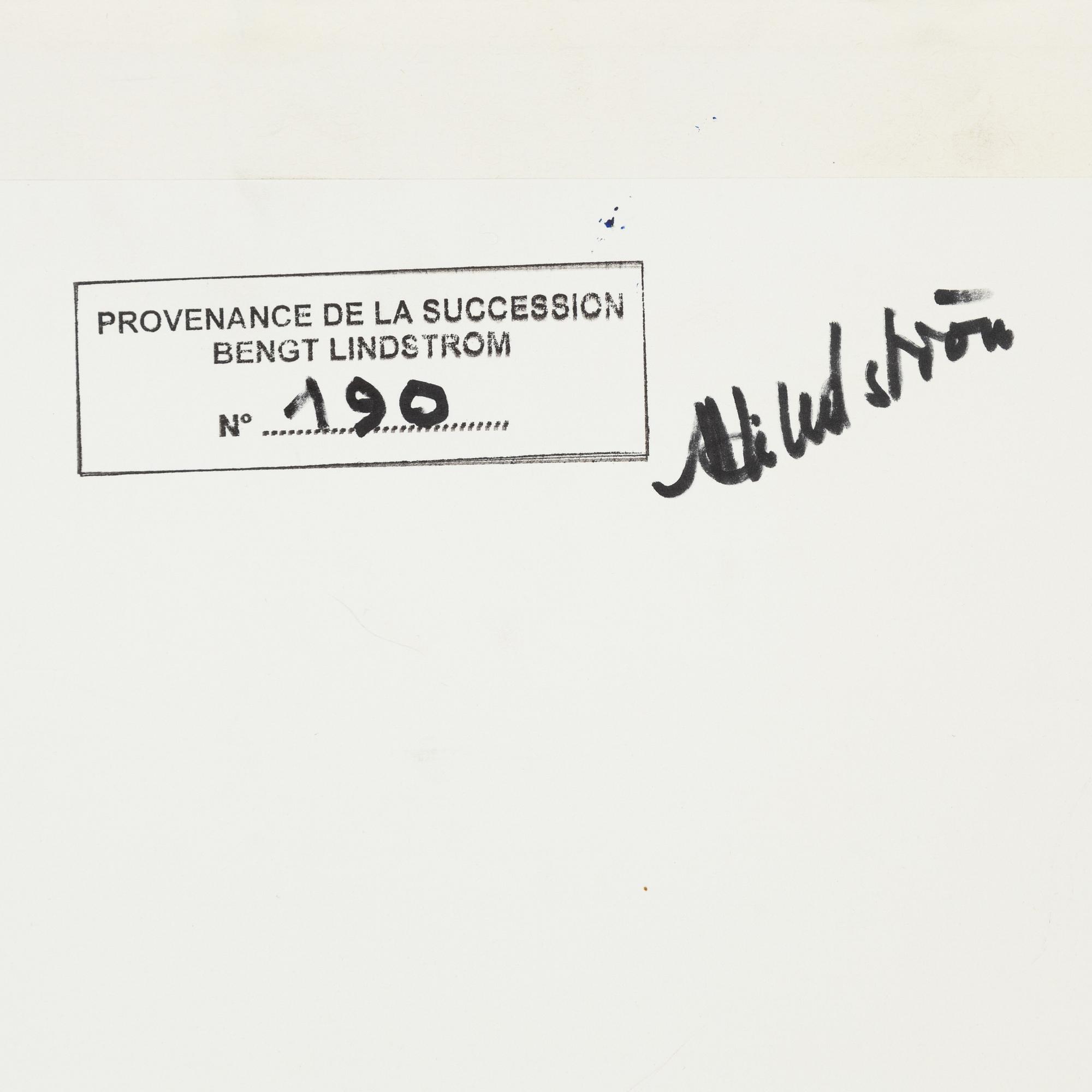 Bengt Lindström, acrylic on paper, signed.