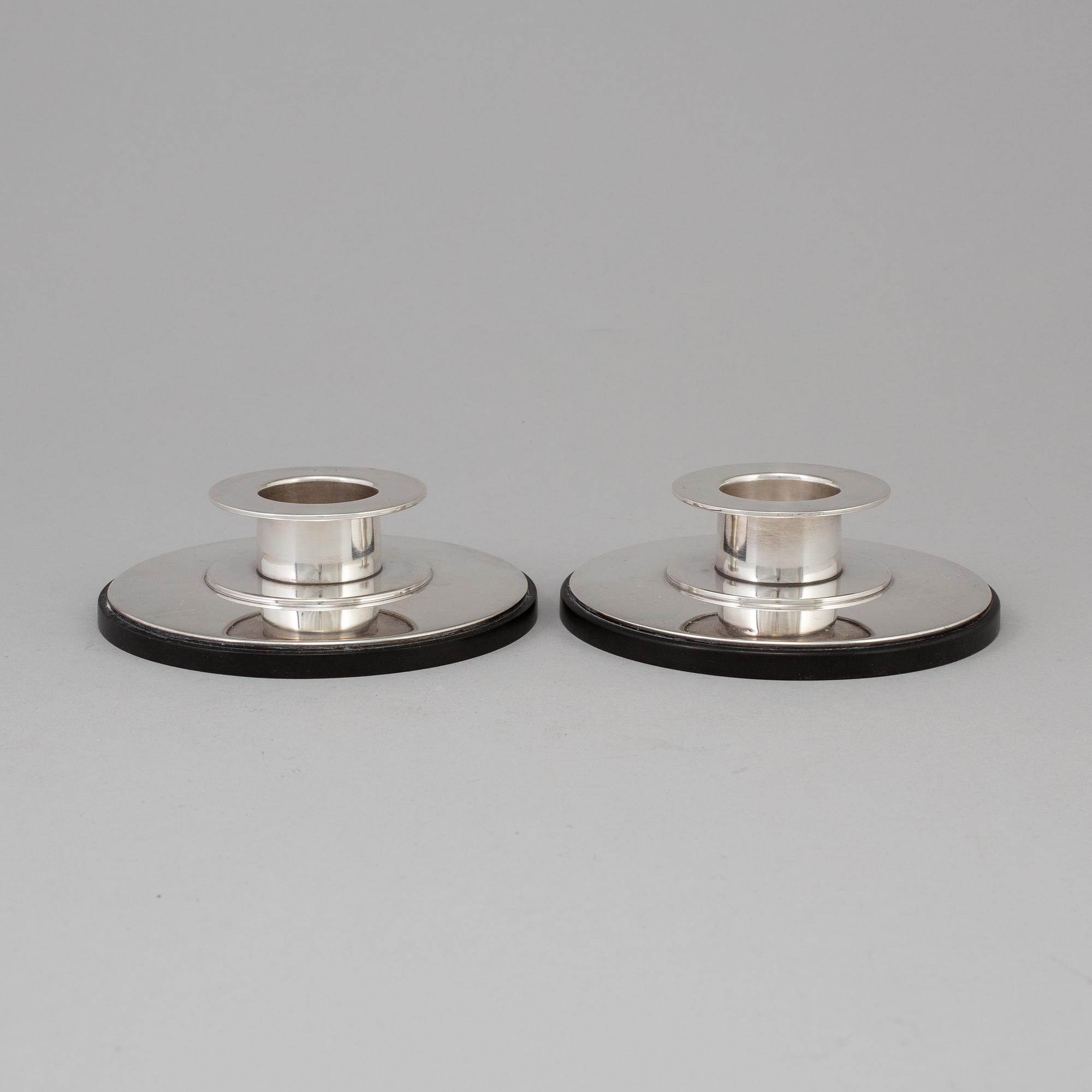 A pair of Danish EPNS ATLA candlesticks.
