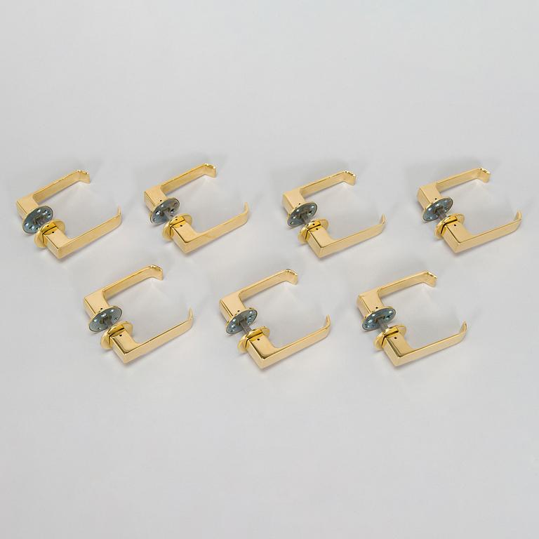 Timo Sarpaneva, seven pairs of 'Vaippa' door handles, manufacturer Primo 1960s.